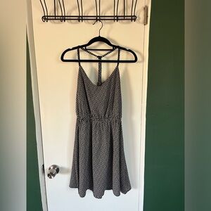 Navy ditsy floral mini dress